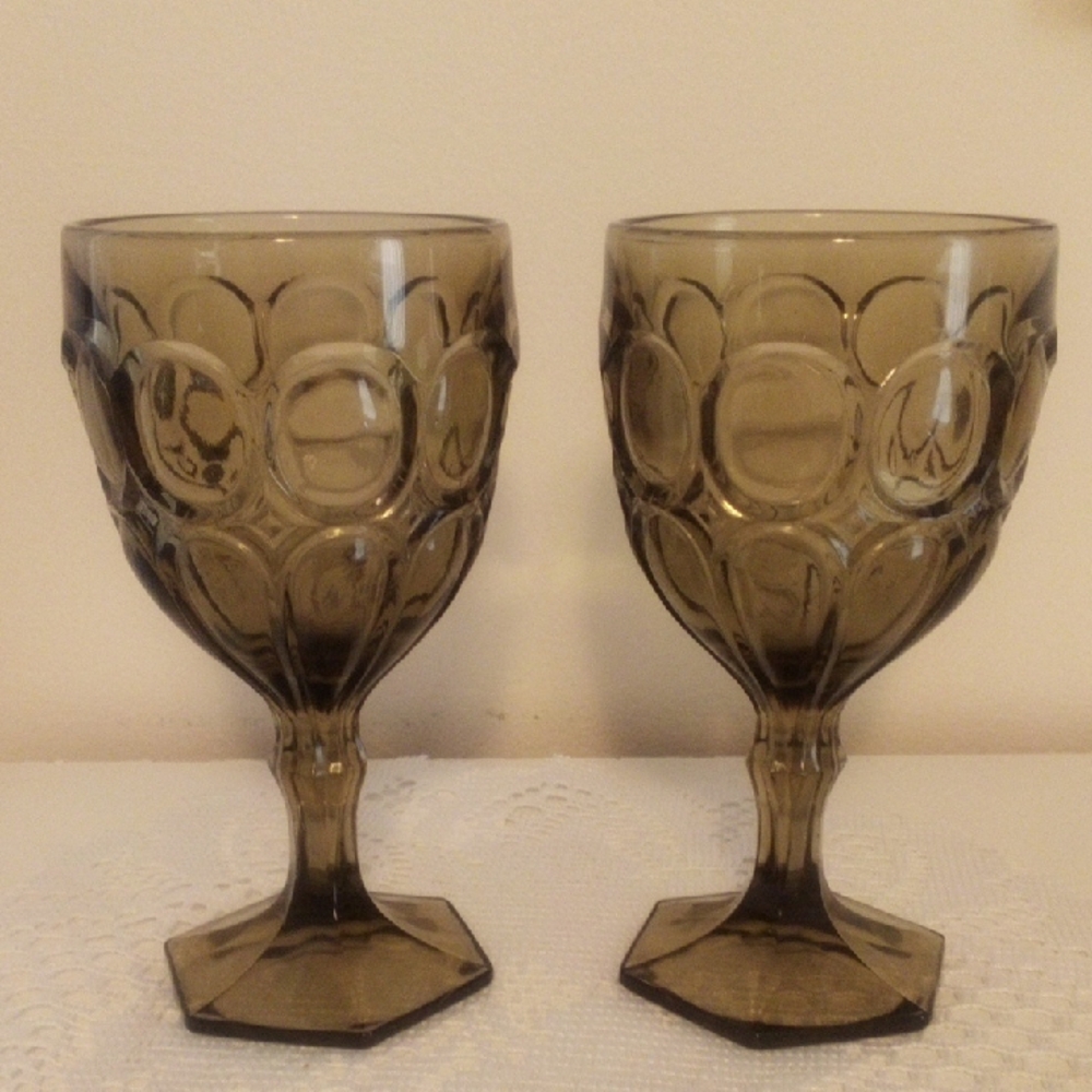 Source Unknown Brown Geometric Drinkware Set